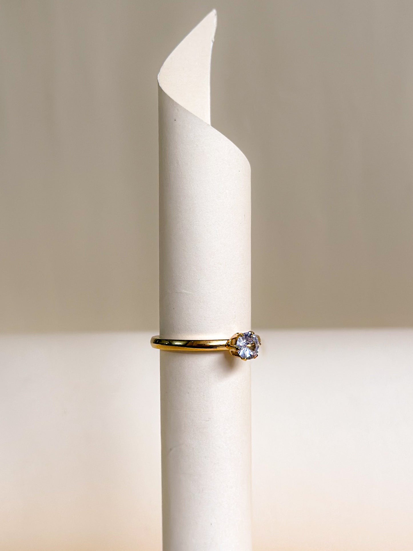 Minimal Crystal Solitaire Ring