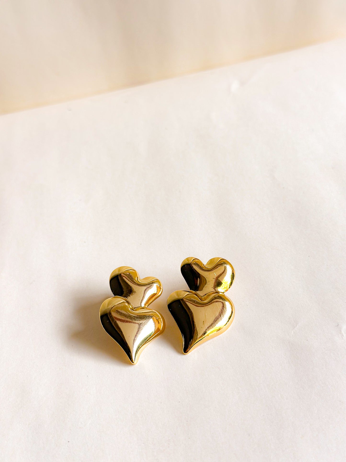Velvet Gold Heart Earrings