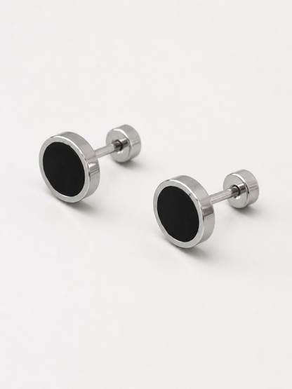 Eclipse Black Stud Earrings