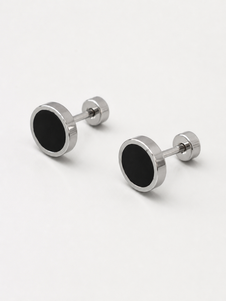 Eclipse Black Stud Earrings