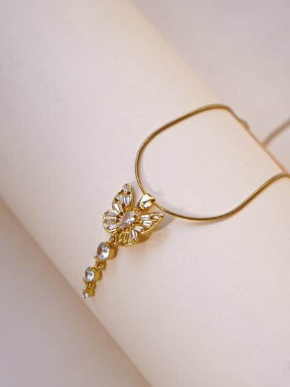 Crystal Butterfly Drop Necklace