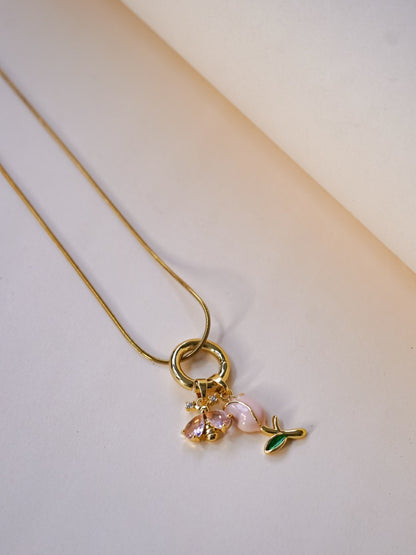Blush Bloom Charm Necklace