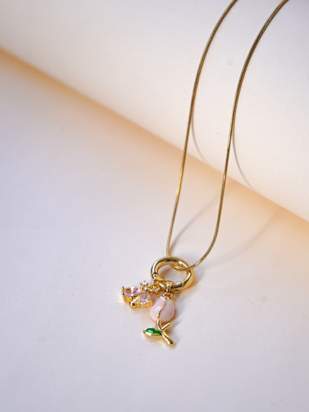 Blush Bloom Charm Necklace