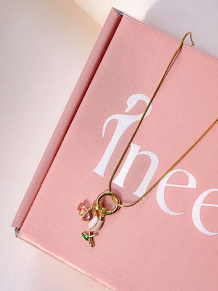 Blush Bloom Charm Necklace