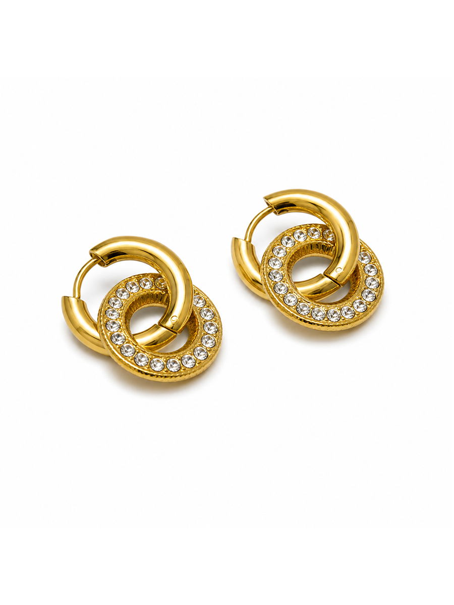 Halo Sparkle Gold Earrings