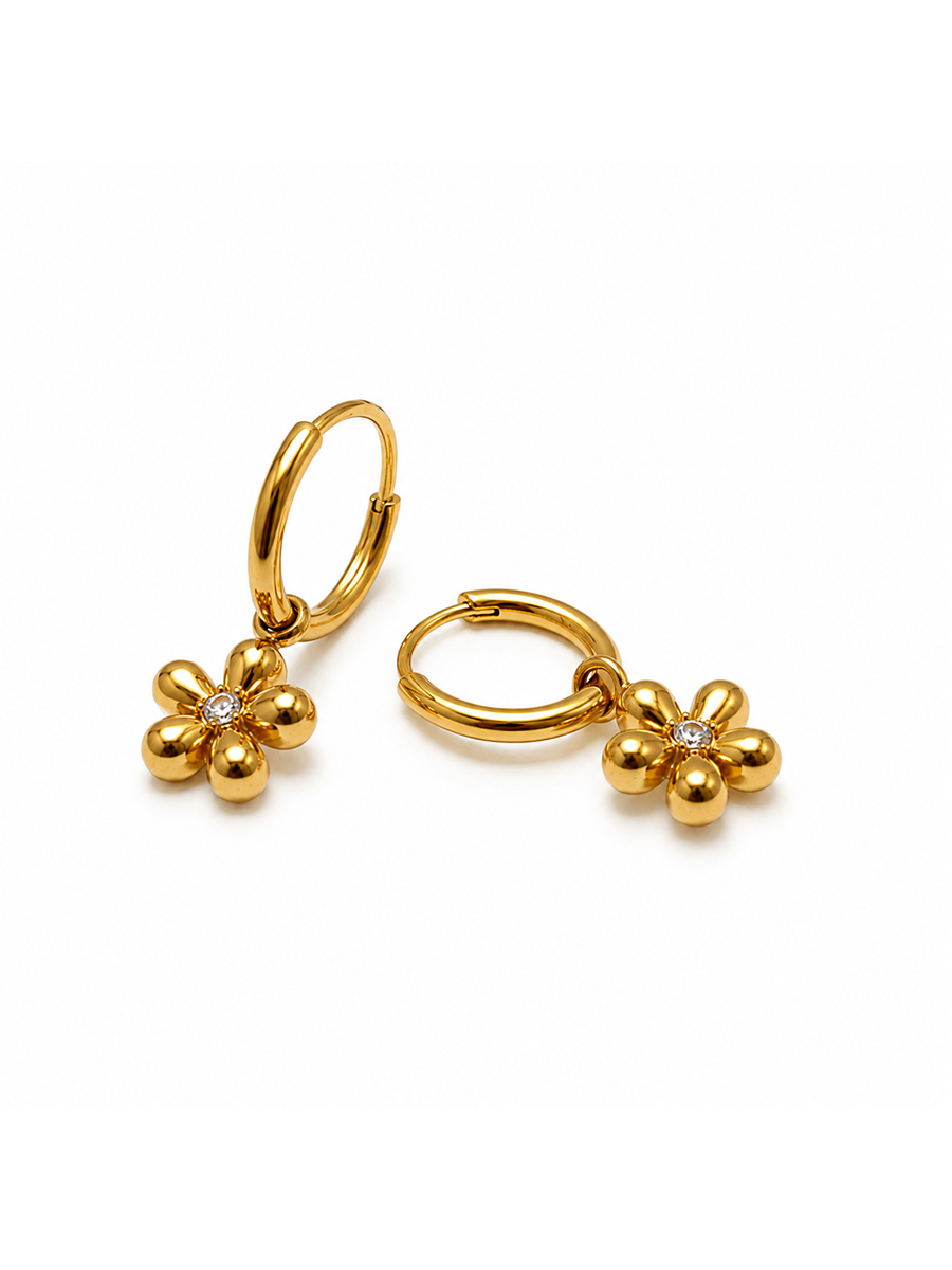 Daisy Bloom Gold Earrings