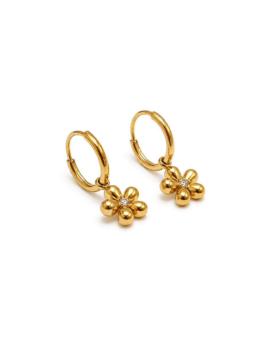 Daisy Bloom Gold Earrings