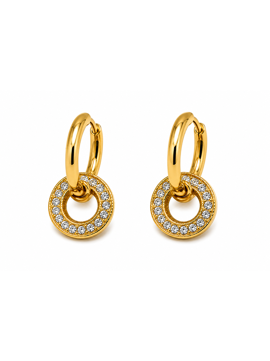 Halo Sparkle Gold Earrings
