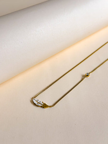 Minimal Feather Pendant Necklace