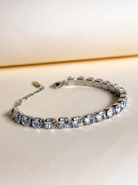 Silver Crystal Tennis Bracelet