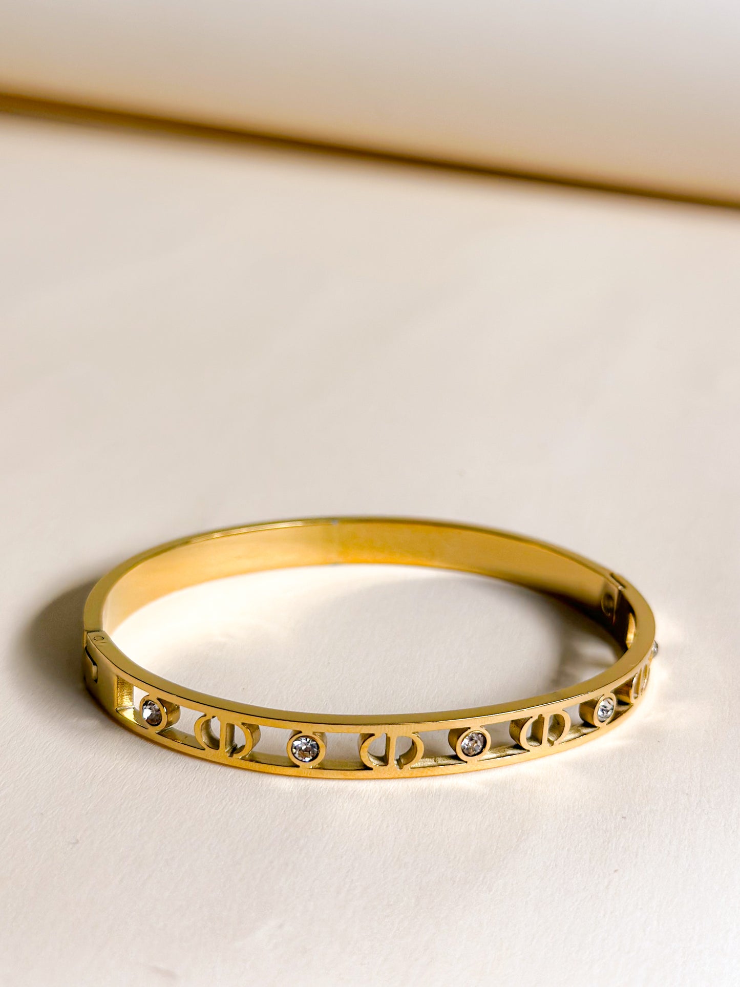 Crystal Cutout Bangle Bracelet