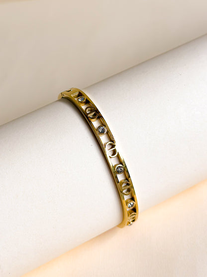 Crystal Cutout Bangle Bracelet