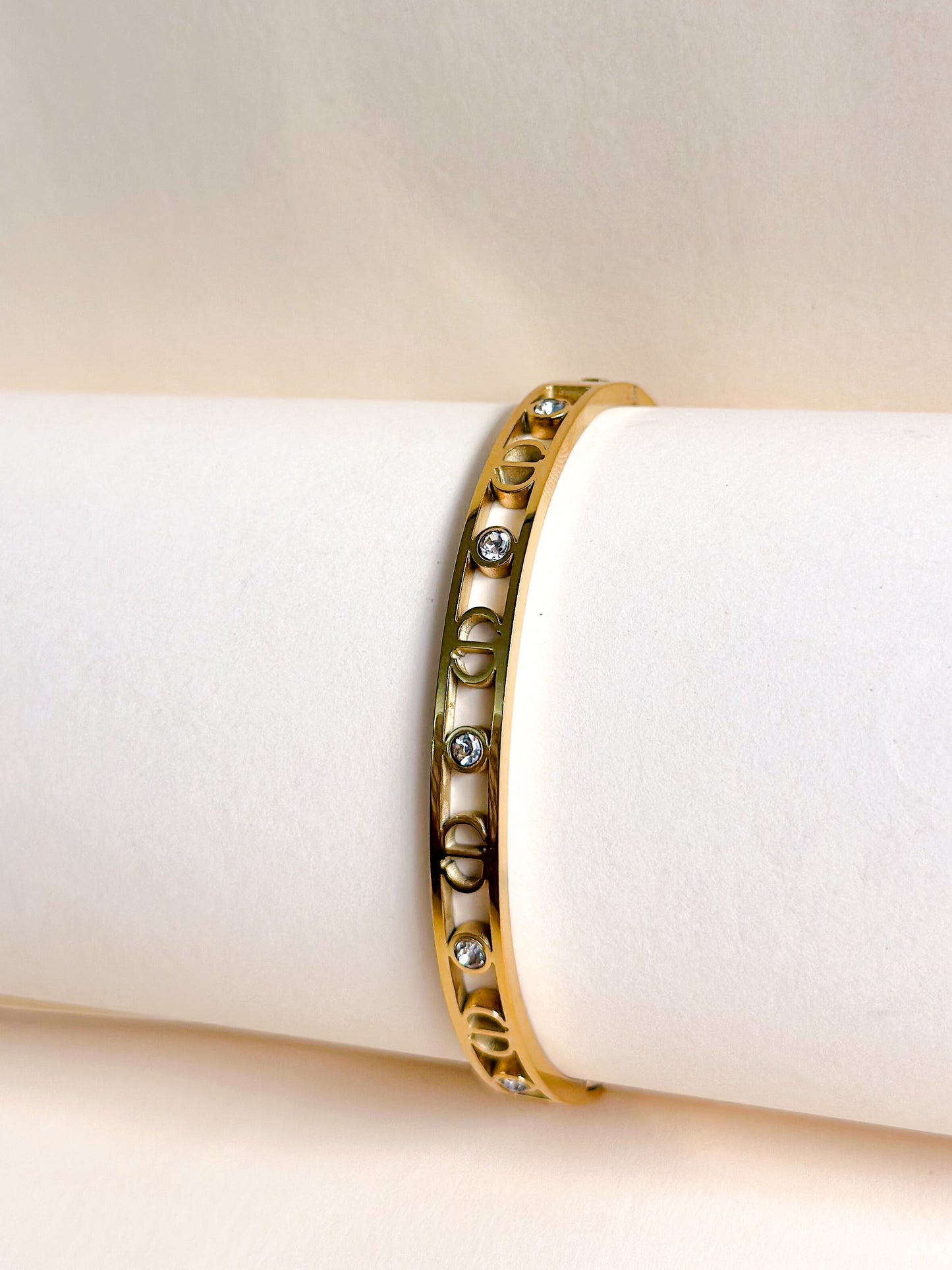 Crystal Cutout Bangle Bracelet