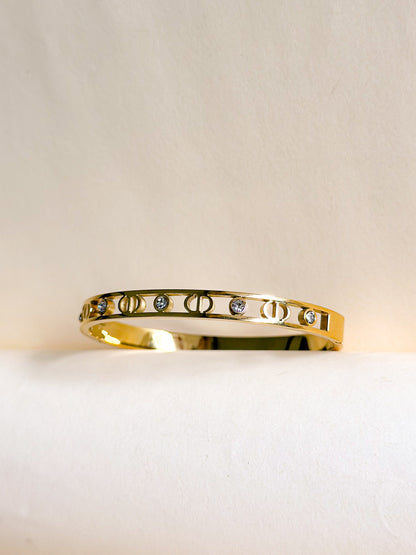 Crystal Cutout Bangle Bracelet