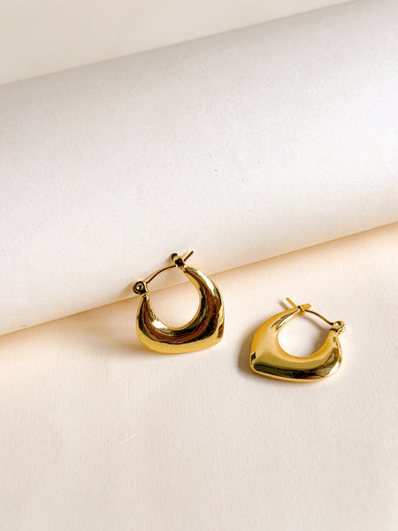 Sculpted Gold Hoop Earrings