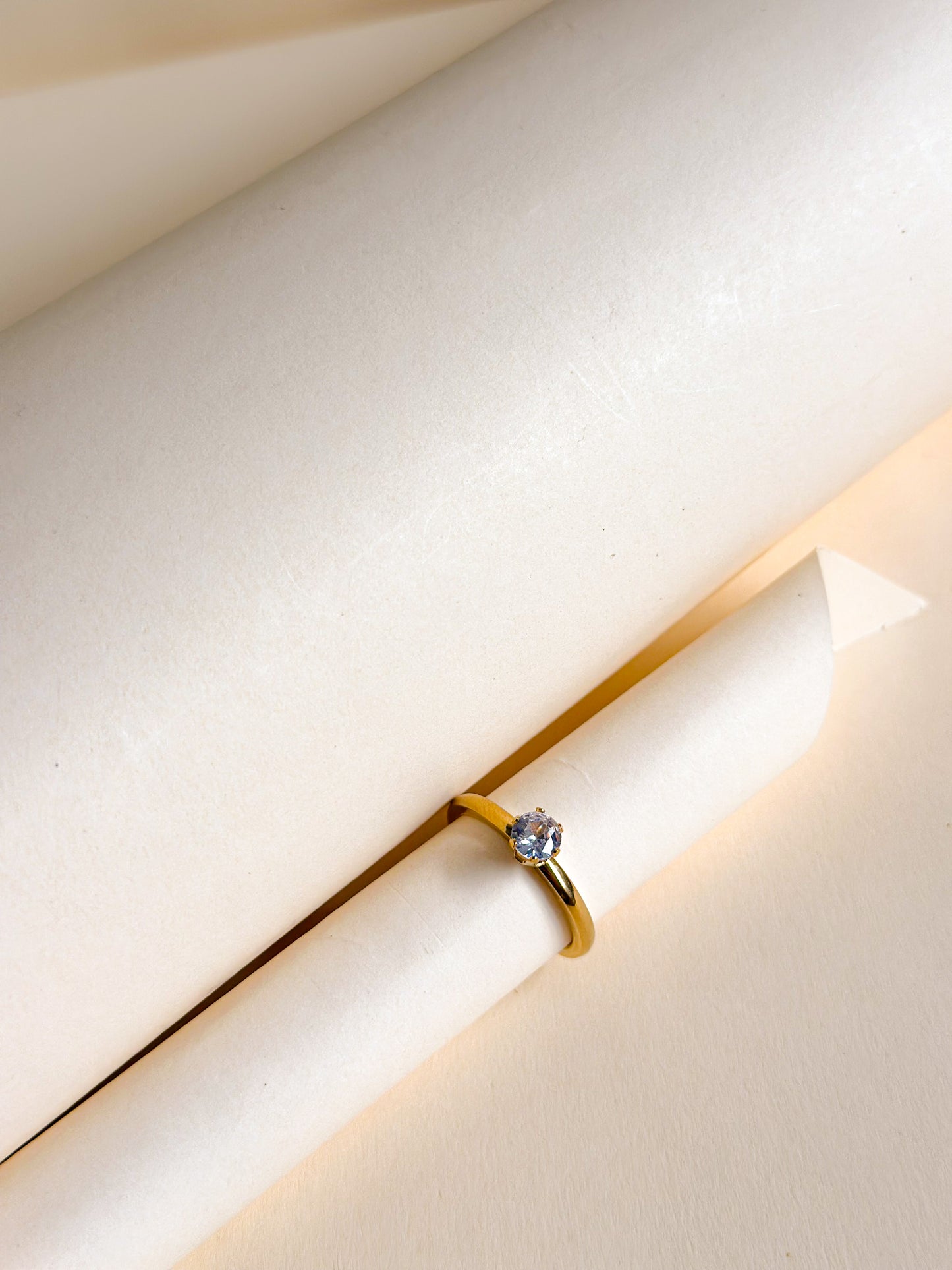 Minimal Crystal Solitaire Ring