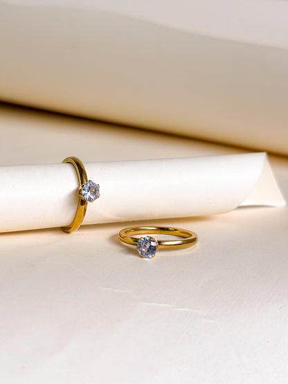 Minimal Crystal Solitaire Ring