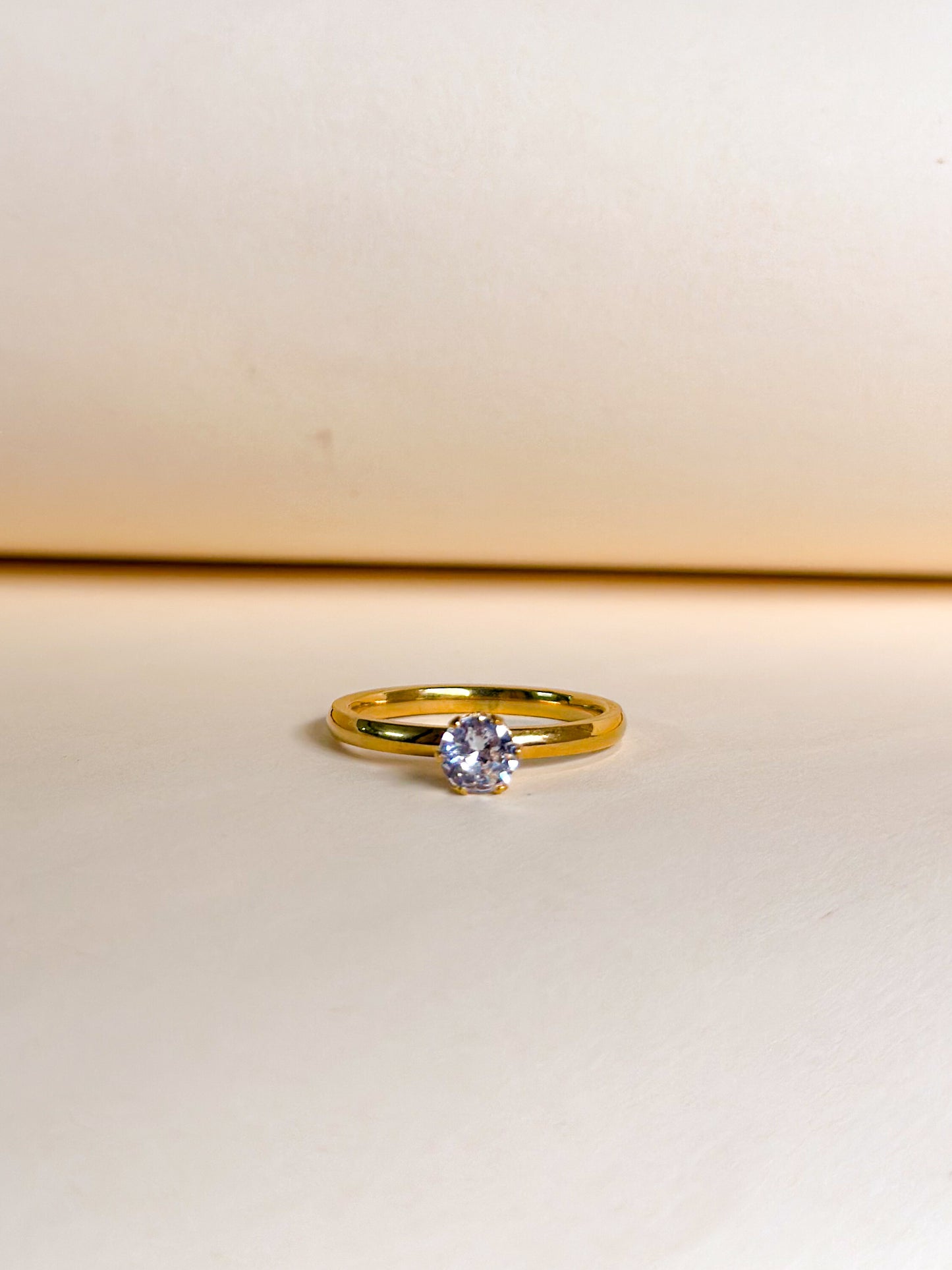 Minimal Crystal Solitaire Ring