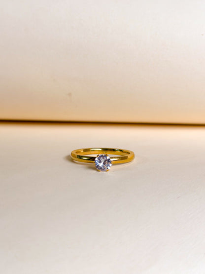 Minimal Crystal Solitaire Ring