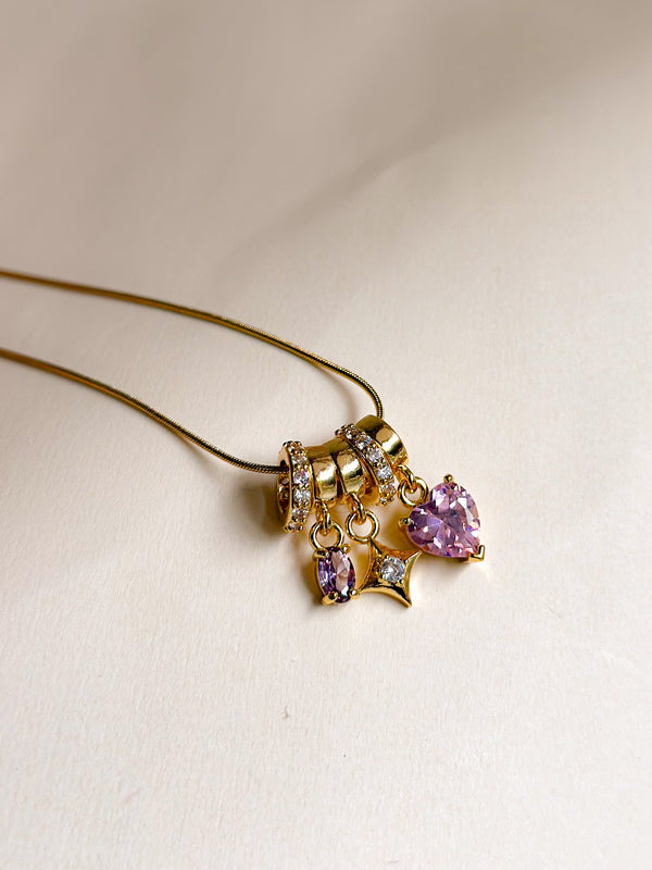 Lavender Heartlight Necklace