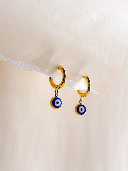 Celeste Eye Charm Hoops
