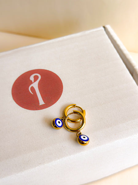 Celeste Eye Charm Hoops