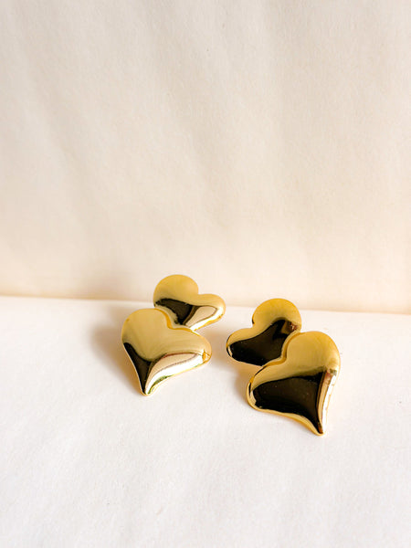 Velvet Gold Heart Earrings