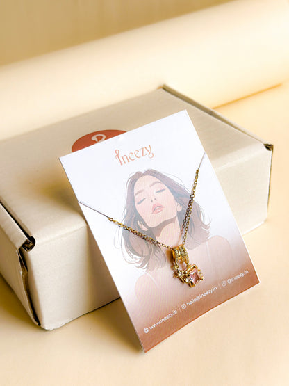 Aurora Pink Charm Necklace