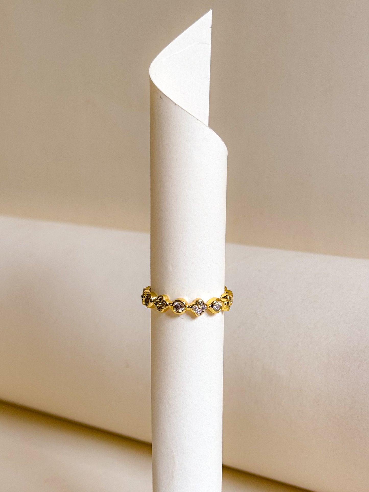 Crystal Heart Band Ring