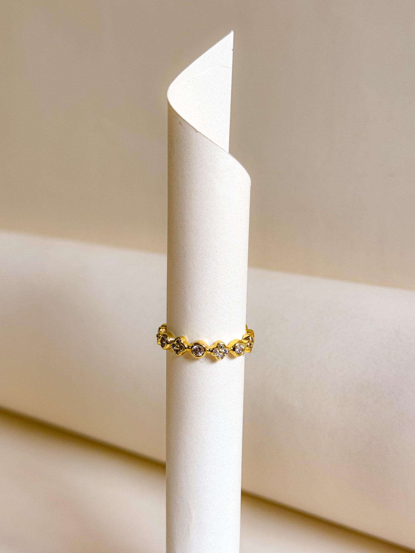 Crystal Heart Band Ring
