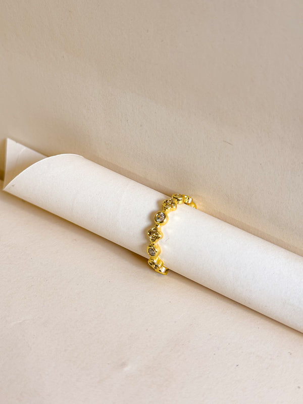Crystal Heart Band Ring