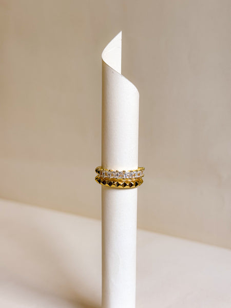Golden Radiance Stack Ring