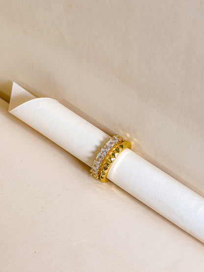Golden Radiance Stack Ring