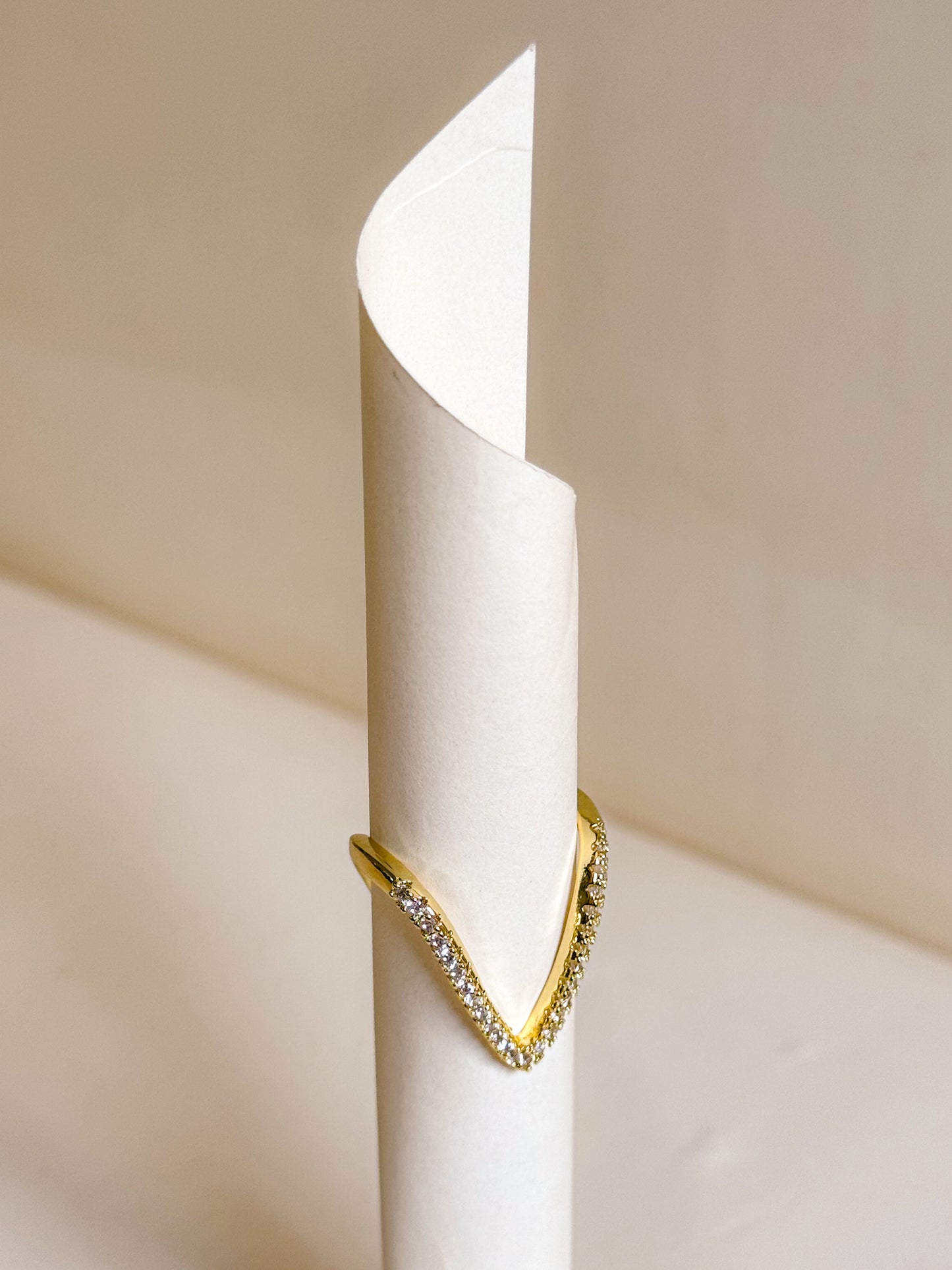 Golden V Spark Ring