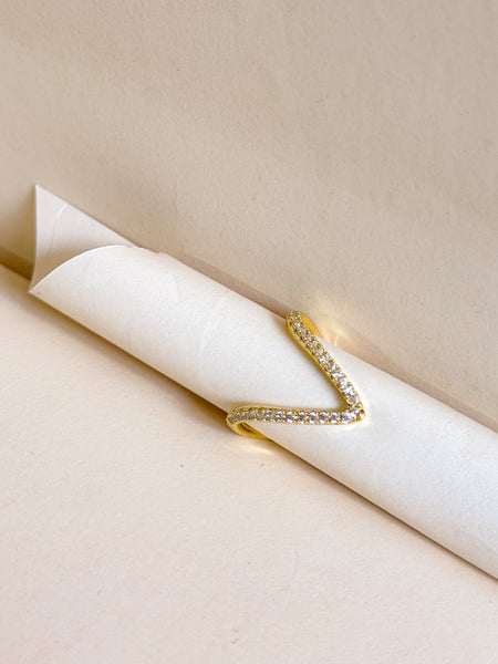 Golden V Spark Ring