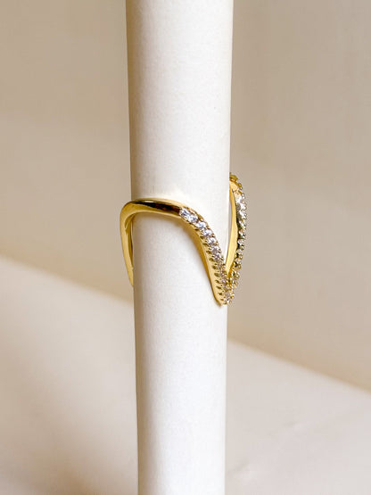 Golden V Spark Ring