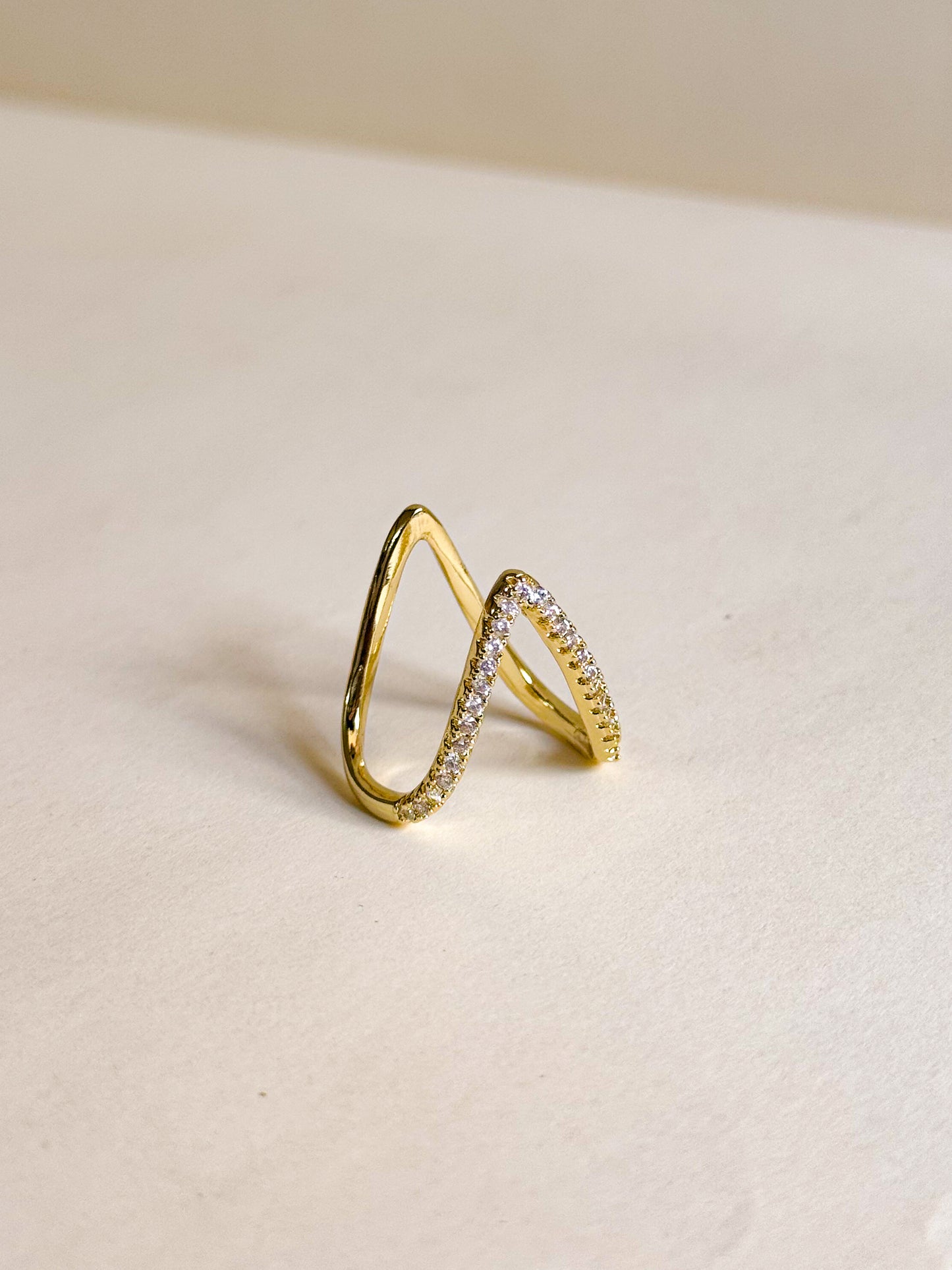 Golden V Spark Ring