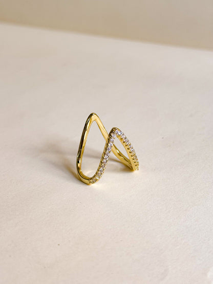 Golden V Spark Ring