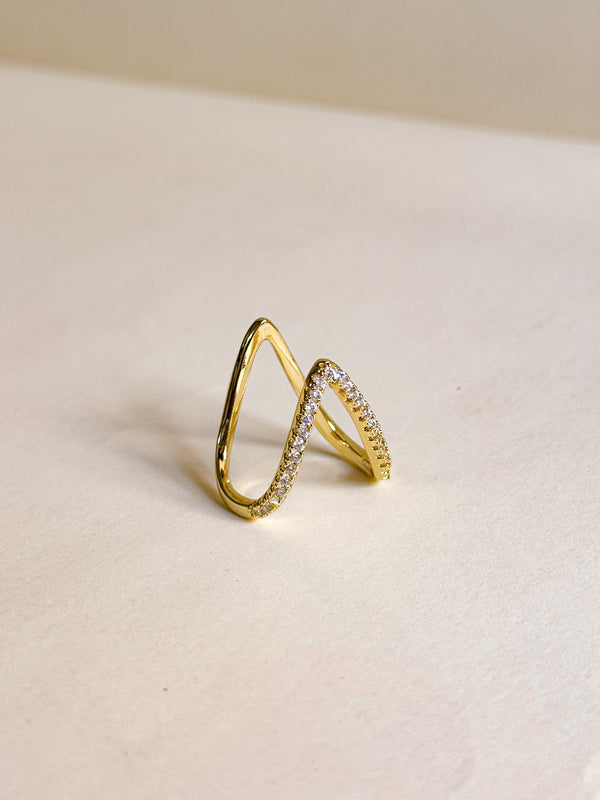 Golden V Spark Ring