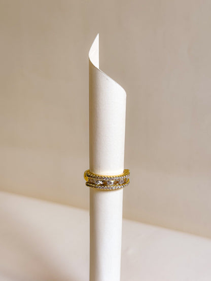 Golden Sparkle Frame Ring