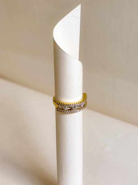 Golden Sparkle Frame Ring