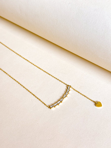 Golden Heartbeam Drop Necklace
