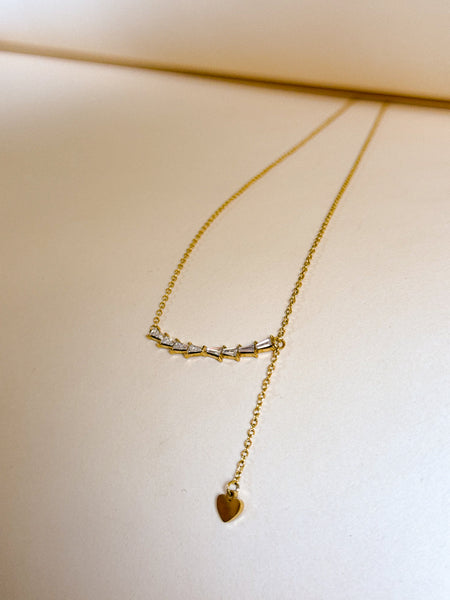 Golden Heartbeam Drop Necklace