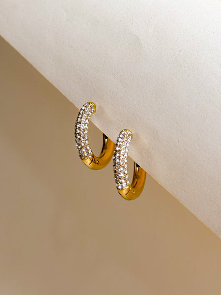 Golden Pavé Glow Hoops