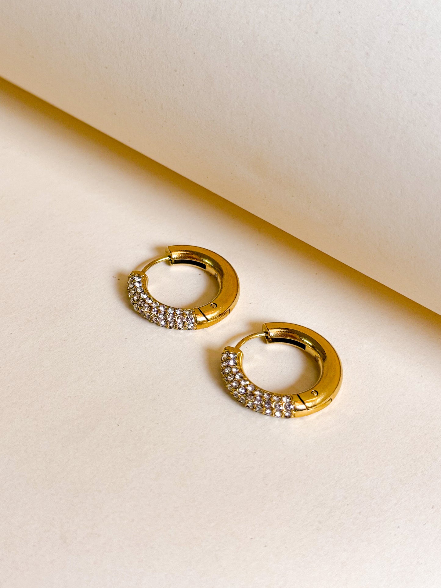 Golden Pavé Glow Hoops