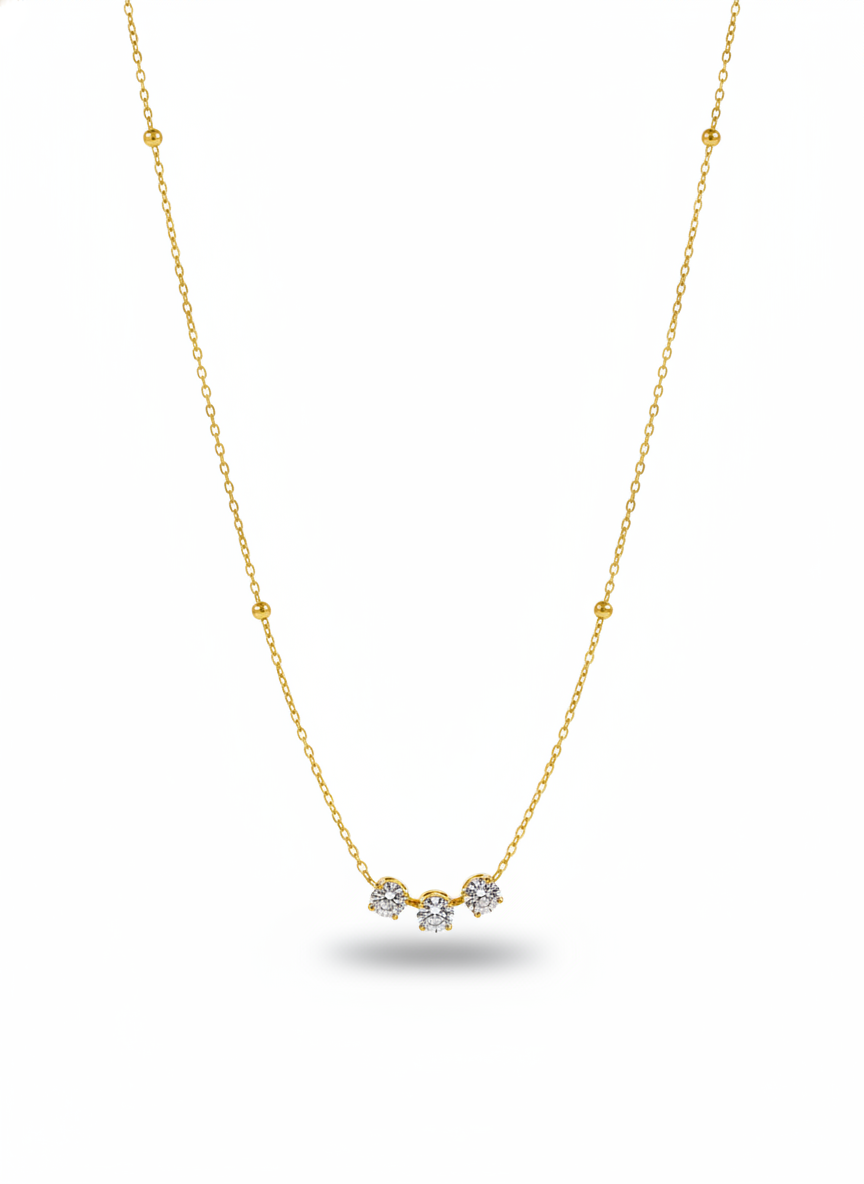 Golden Trio Spark Necklace